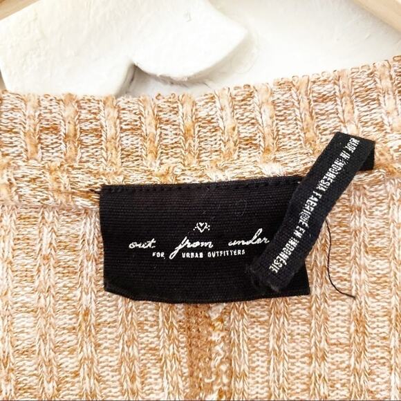 UO out from under tan ribbed cardigan sweater sz S - Picture 4 of 5